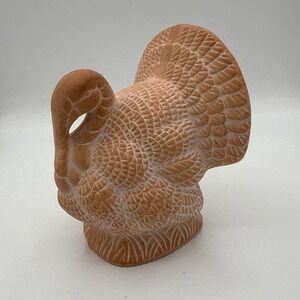 Vintage Thanksgiving Terra Cotta Clay Turkey Figurine Decor 5.5"